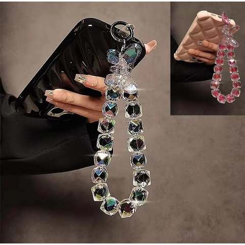Crystal Bead Phone Lanyard – Handmade Beaded Charm Strap