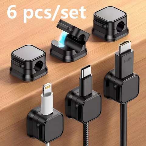Magnetic Cable Clips 10-Pack – Desk Cord Organizer Clips