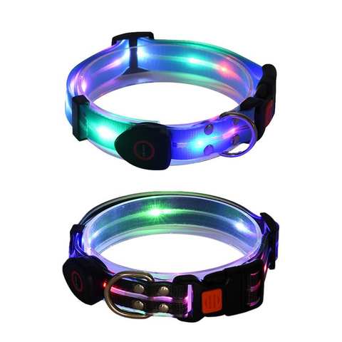 LED Light-Up Dog Collar – USB Rechargeable, 3 Night Modes