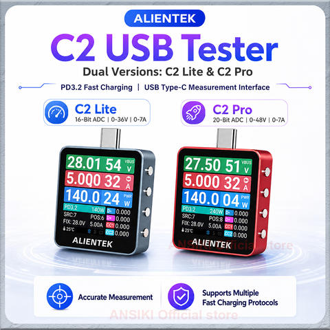 ALIENTEK USB Tester C2 (PD3.2 / QC / PPS Fast-Charge Protocol Tester)