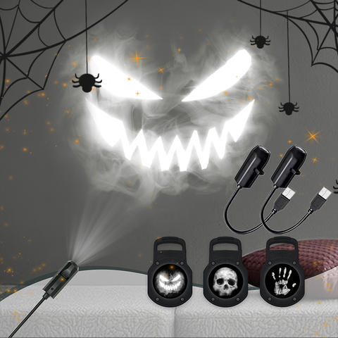 Halloween Skull-Ghost USB Projector Night Light (pattern-switchable)