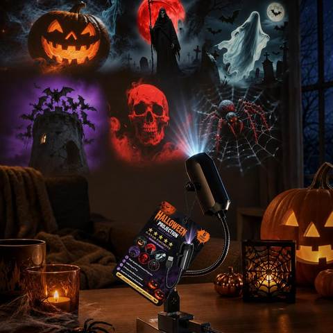 Halloween Skull-Ghost USB Projector Night Light (pattern-switchable)