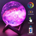 3D Moon Lamp 16-Color (touch + remote, USB rechargeable)