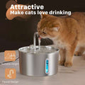Pet Water Fountain 2.2L (stainless-top, quiet pump, USB)