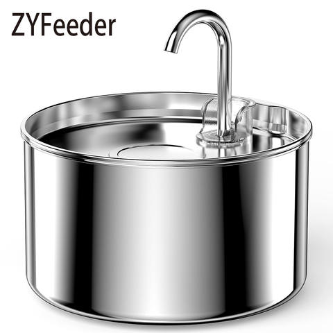 Pet Water Fountain 2.2L (stainless-top, quiet pump, USB)