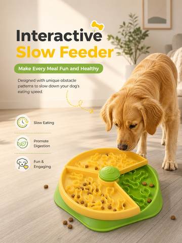 Slow Feeder Dog Bowl (maze, anti-gulping PP)