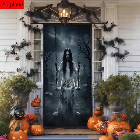 Life-Size Glow-in-the-Dark Standing Ghost, 165cm Halloween Porch Greeter