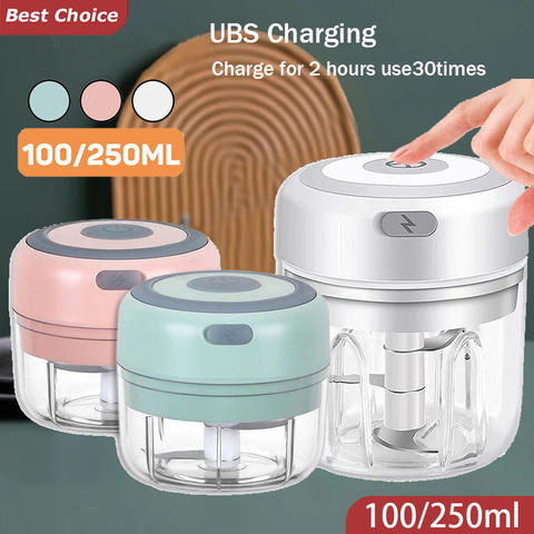 Wireless Electric Mini Garlic Chopper, USB-C Rechargeable 250ml Food Dicer