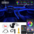 Car Interior Ambient Light Kit, RGB Fiber Optic Tube + App & Music Sync
