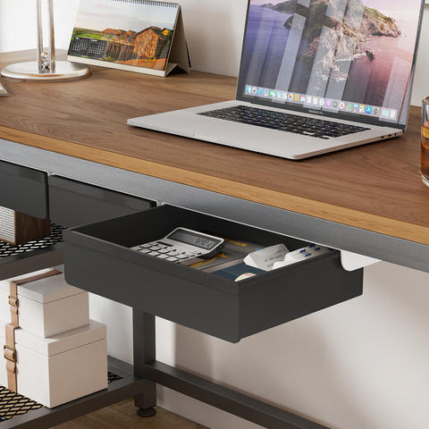 Self-Adhesive Under-Desk Slide-Out Drawer, Hidden No-Drill Storage Tray