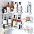 5-Pack Corner Shower Caddy Shelves, Adhesive No-Drill Rustproof Storage