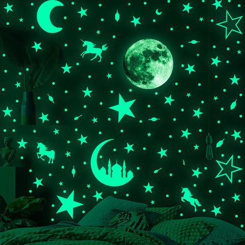 Glow in the Dark Stars Ceiling Set, Multi-Size Luminous Galaxy Decals