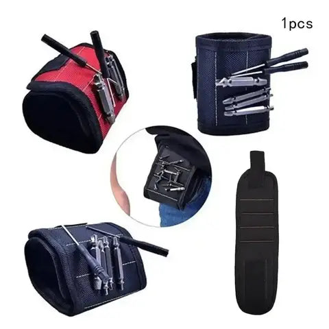 Magnetic Wristband Tool Holder for Screws & Drill Bits, Adjustable