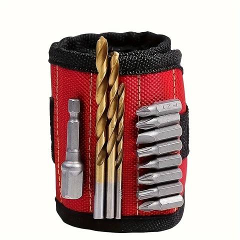 Magnetic Wristband Tool Holder for Screws & Drill Bits, Adjustable