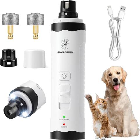 Dog Nail Grinder Electric Rechargeable Low-Noise Pet Nail Trimmer LED Display