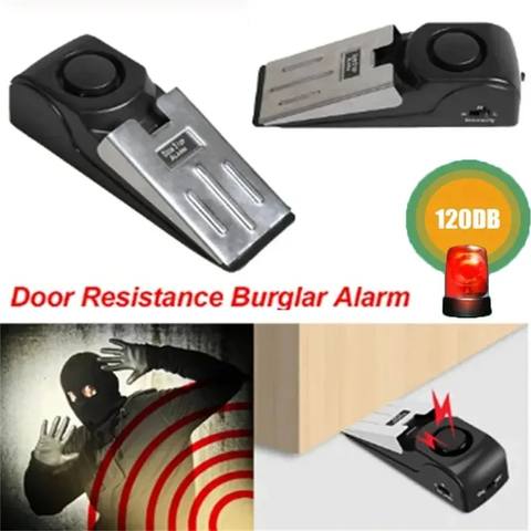 120dB Door Stop Alarm Wedge Security Alarm for Home Apartment Travel