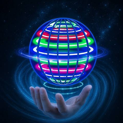 LED Flying Orb Ball Hand-Controlled Boomerang Hover Toy with Cosmic Lights