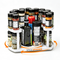 Two-Tier Rotating Lazy Susan Spice Rack, 360 Kitchen Cabinet Organizer