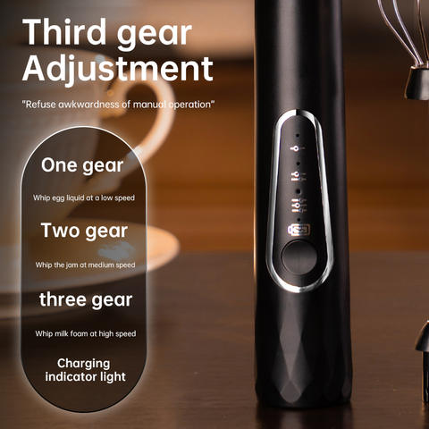 USB-C Rechargeable Milk Frother Wand, 3-Speed Handheld Coffee Foamer