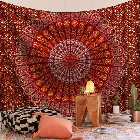 Indian Mandala Boho Wall Tapestry, Hippie Wall Hanging Bedspread