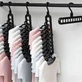 3-Pack 9-Hole Foldable Space-Saver Clothes Hangers, Heavy-Duty Closet Organizer