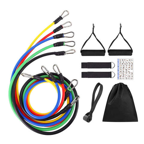 11-in-1 Resistance Band Set with Handles, Ankle Strap, Door Anchor
