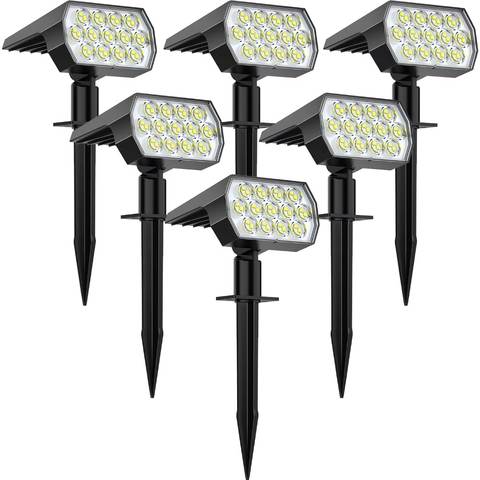 52-LED Solar Spot Lights (2-Pack), IP65 Waterproof Landscape Uplighting, 3 Modes