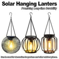 Hanging Solar Lantern, Iron-Art Outdoor Garden Light w/ Durable Chain, Warm 3000K