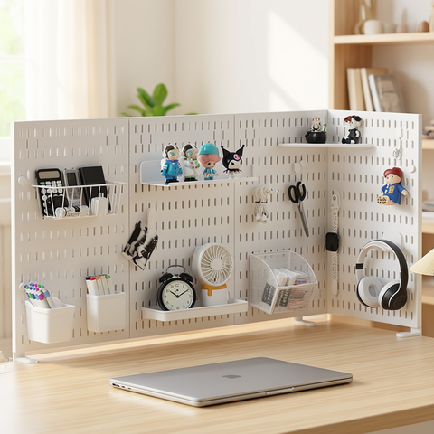 Pegboard Display Storage Board, Desk-Top Standing Organizer for Collectibles & Craft