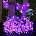 Cherry Blossom Solar String Lights, Waterproof Outdoor Blossom Garland