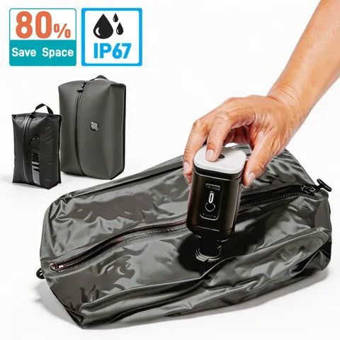 Travel Vacuum Storage Bags with Wireless Electric Pump, Space-Saving Compression Pouches for Suitcase & Closet