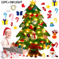 DIY Felt Christmas Tree Wall Set with 32-Piece Ornaments for Kids