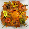 Autumn Pumpkin Sunflower Maple Wreath 35cm, Front Door