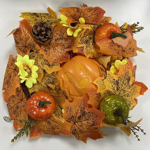 Autumn Pumpkin Sunflower Maple Wreath 35cm, Front Door