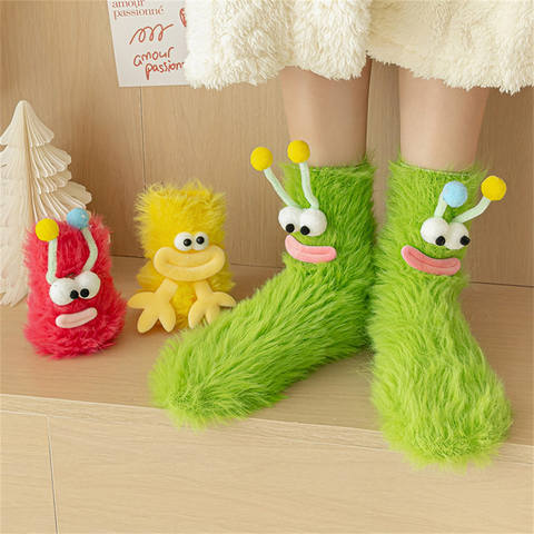 5 Pairs Cozy Fuzzy Christmas Socks for Women