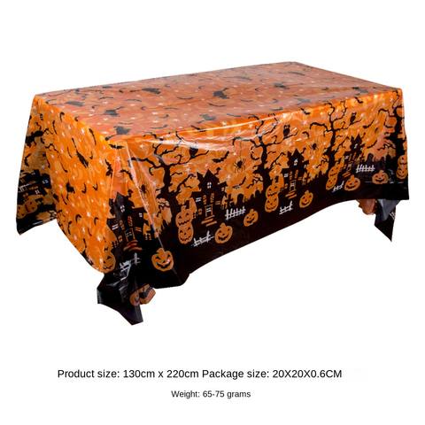 Halloween Disposable Tablecloth, Pumpkin Spider Web Bat Print