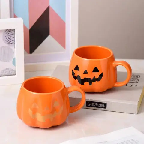 Cute Pumpkin Ceramic Mug, 400ml Halloween Coffee Cup