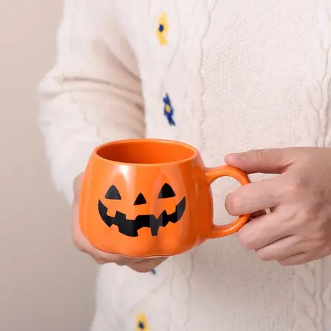 Cute Pumpkin Ceramic Mug, 400ml Halloween Coffee Cup