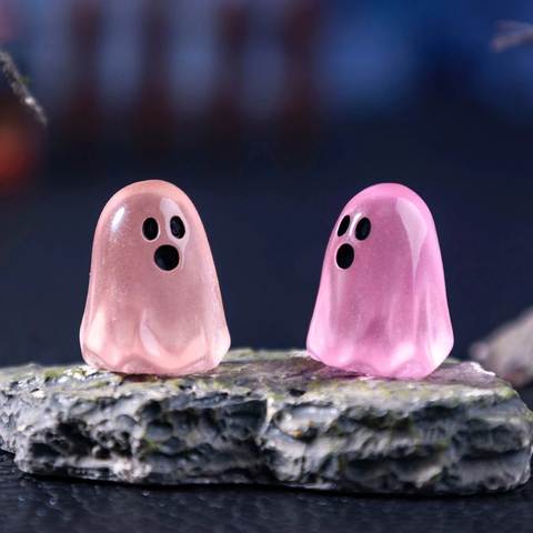 Mini Glow-in-the-Dark Ghost Figurines, 10-Piece Set