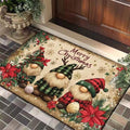 Merry Christmas Doormat, Soft Flannel Non-Slip Entryway Rug