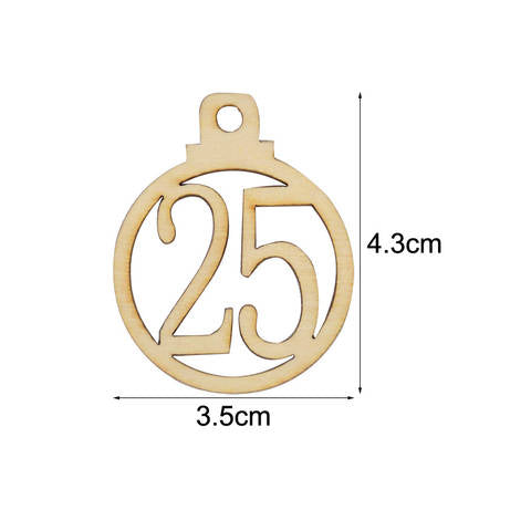 Wooden Christmas Countdown Blocks, Number 1-25 Advent Table Decor