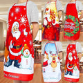 Santa Print Kitchen Apron, Christmas Cooking Apron with Pocket