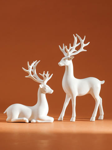 Reindeer Tabletop Figurines, 2-Piece Christmas Table Decor