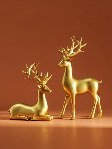 Reindeer Tabletop Figurines, 2-Piece Christmas Table Decor