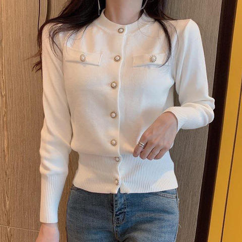 Women's Knit Cardigan, Long-Sleeve Button-Front Fall Sweater Jacket