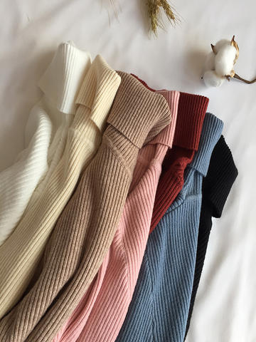 Chunky Ribbed Pullover Sweater, Thick Fall Knit for Women