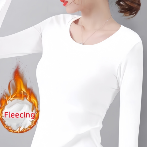 Women's Fleece-Lined Thermal Underwear Set, Long-Sleeve Top and Long Johns