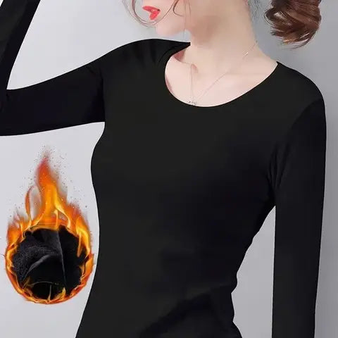 Women's Fleece-Lined Thermal Underwear Set, Long-Sleeve Top and Long Johns