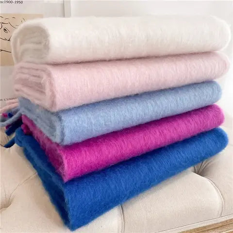 Winter Shawl Wrap Scarf, Solid Soft Pashmina-Style for Women