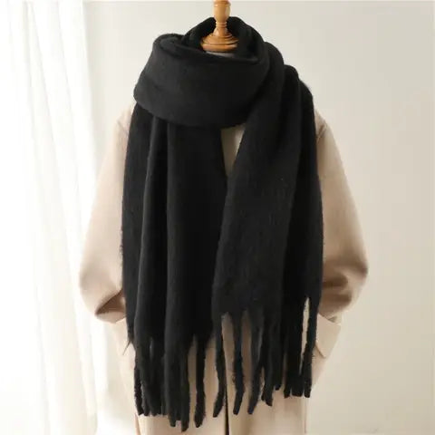 Winter Shawl Wrap Scarf, Solid Soft Pashmina-Style for Women
